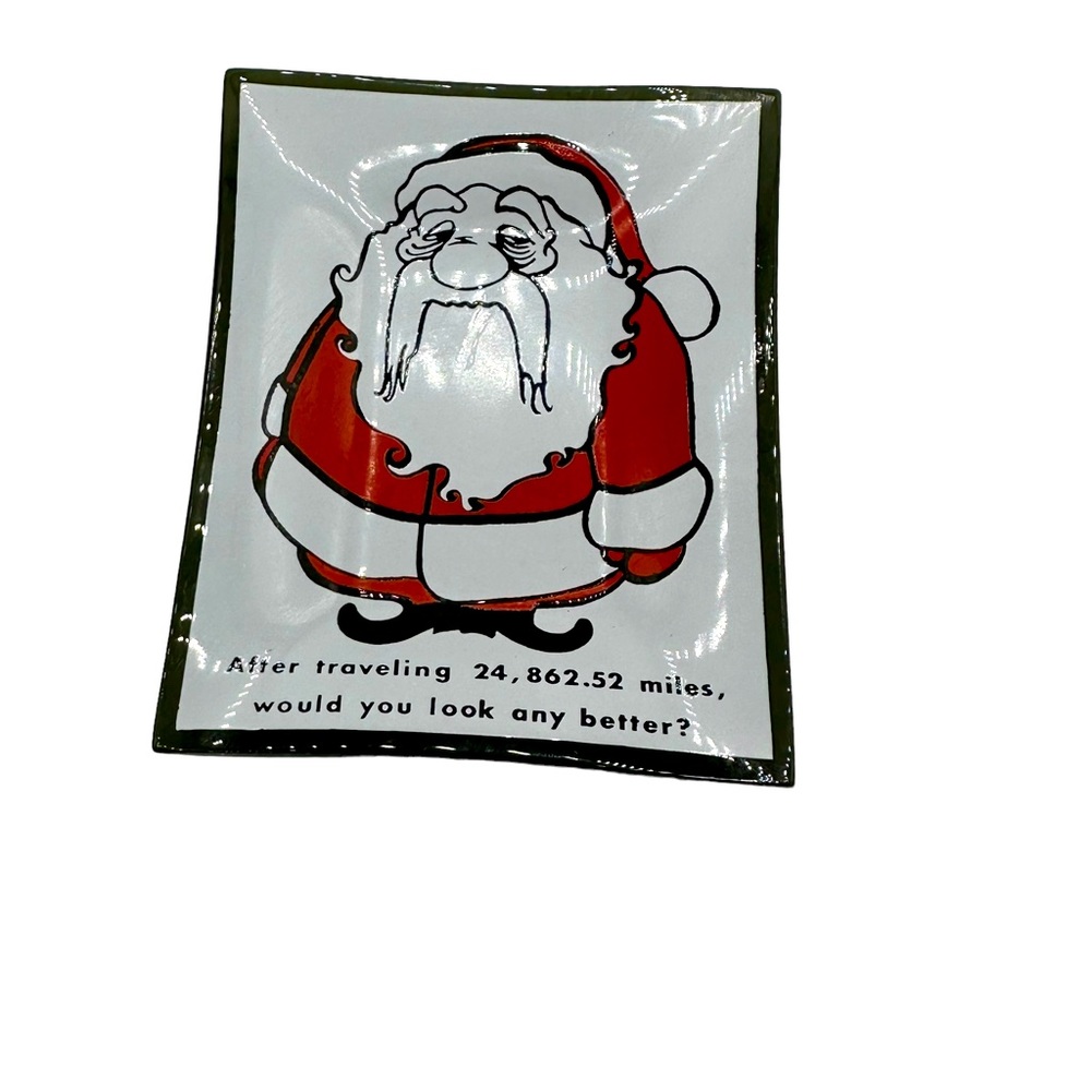 Vintage Santa Claus Christmas Trinket Tray,